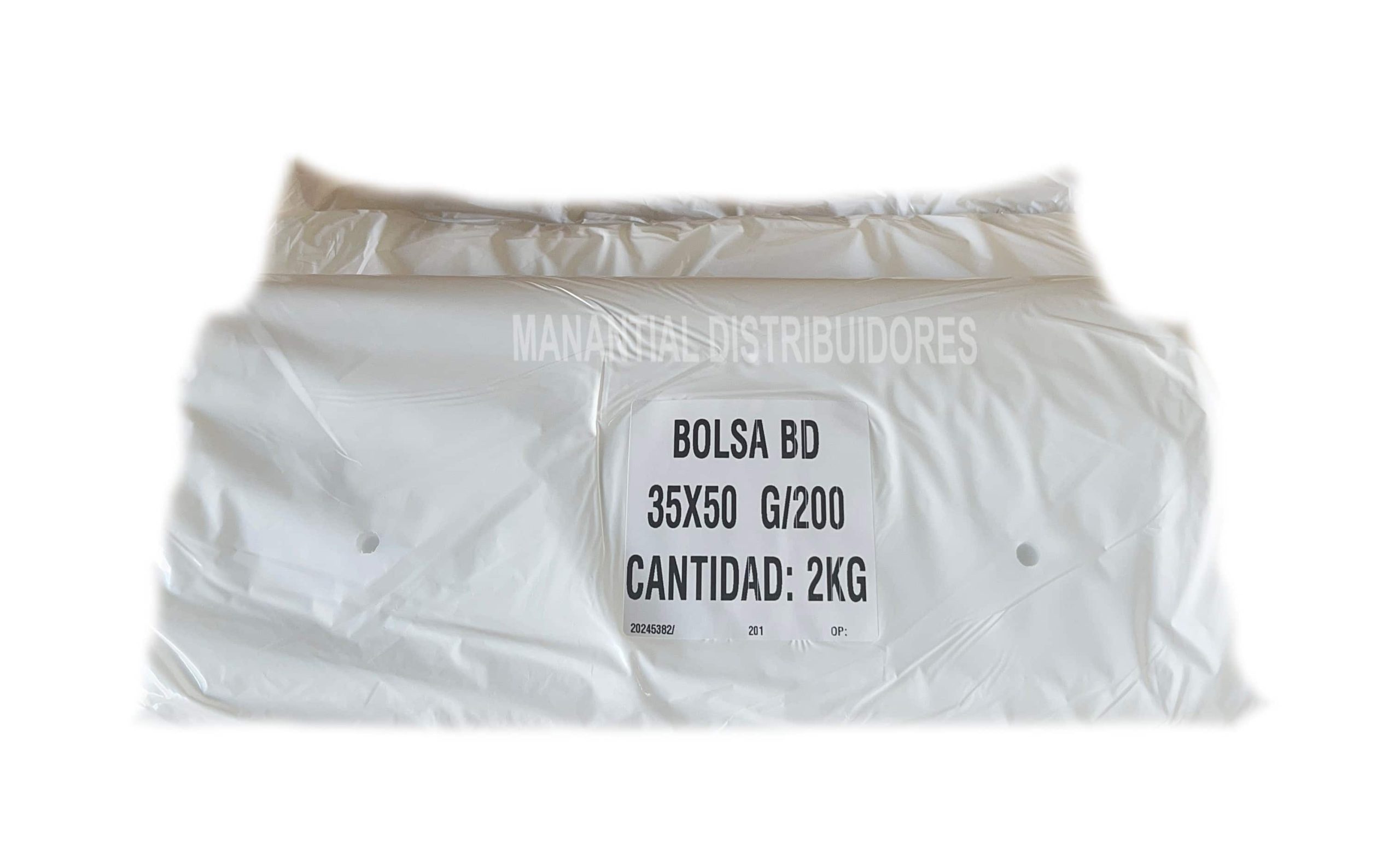 Paquete 2 Kg. Bolsa transparente 35x50. Uso alimentario.