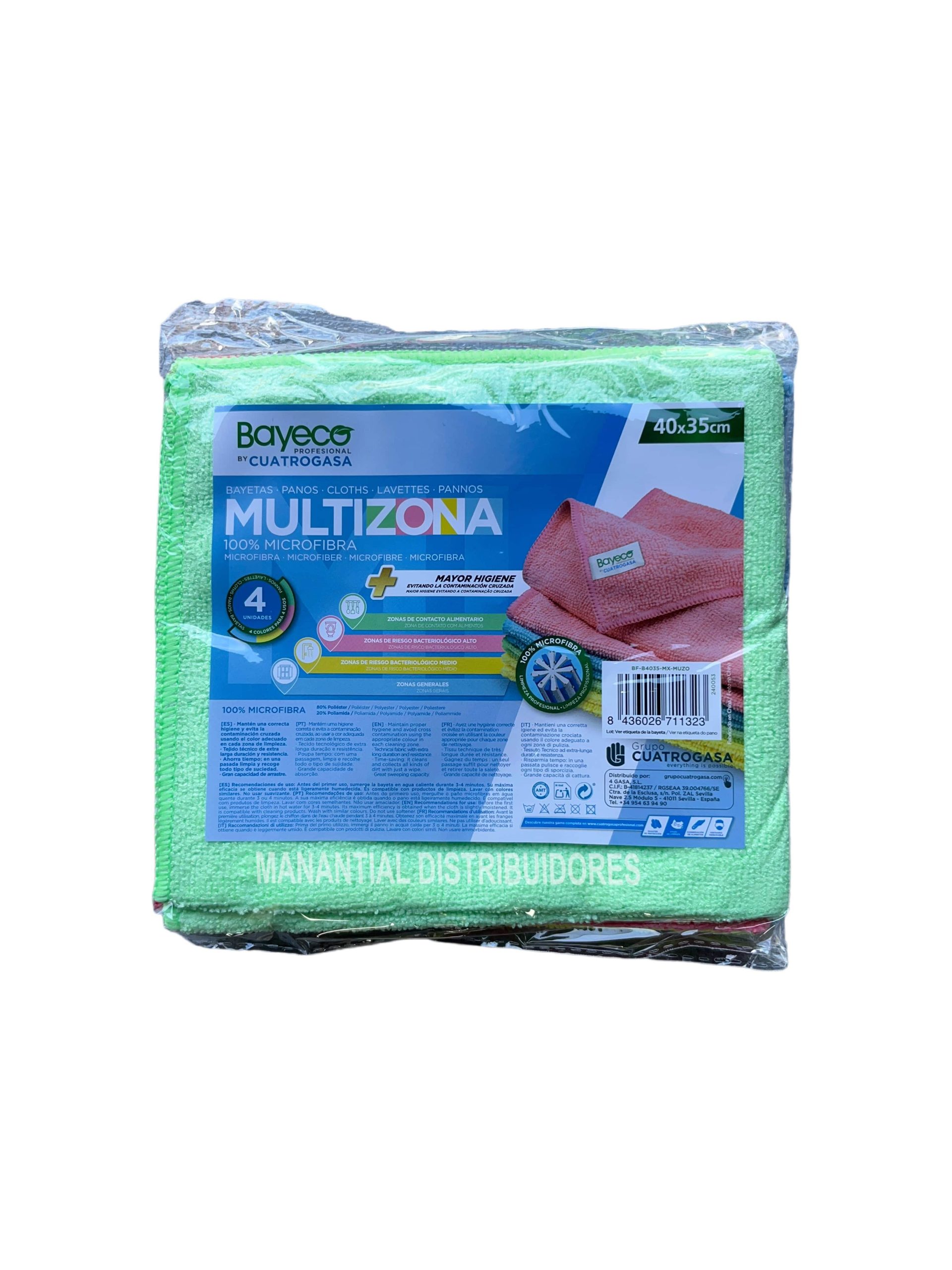 Paquete 4 unidades Bayetas Microfibra