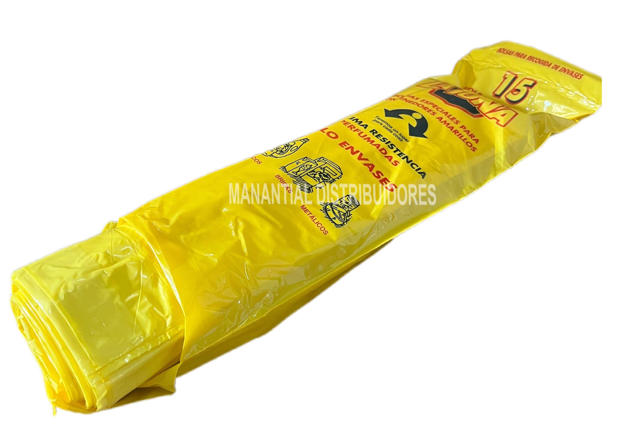 Bolsas de Basura 55x55 perfumadas con autocierre. Color amarillo