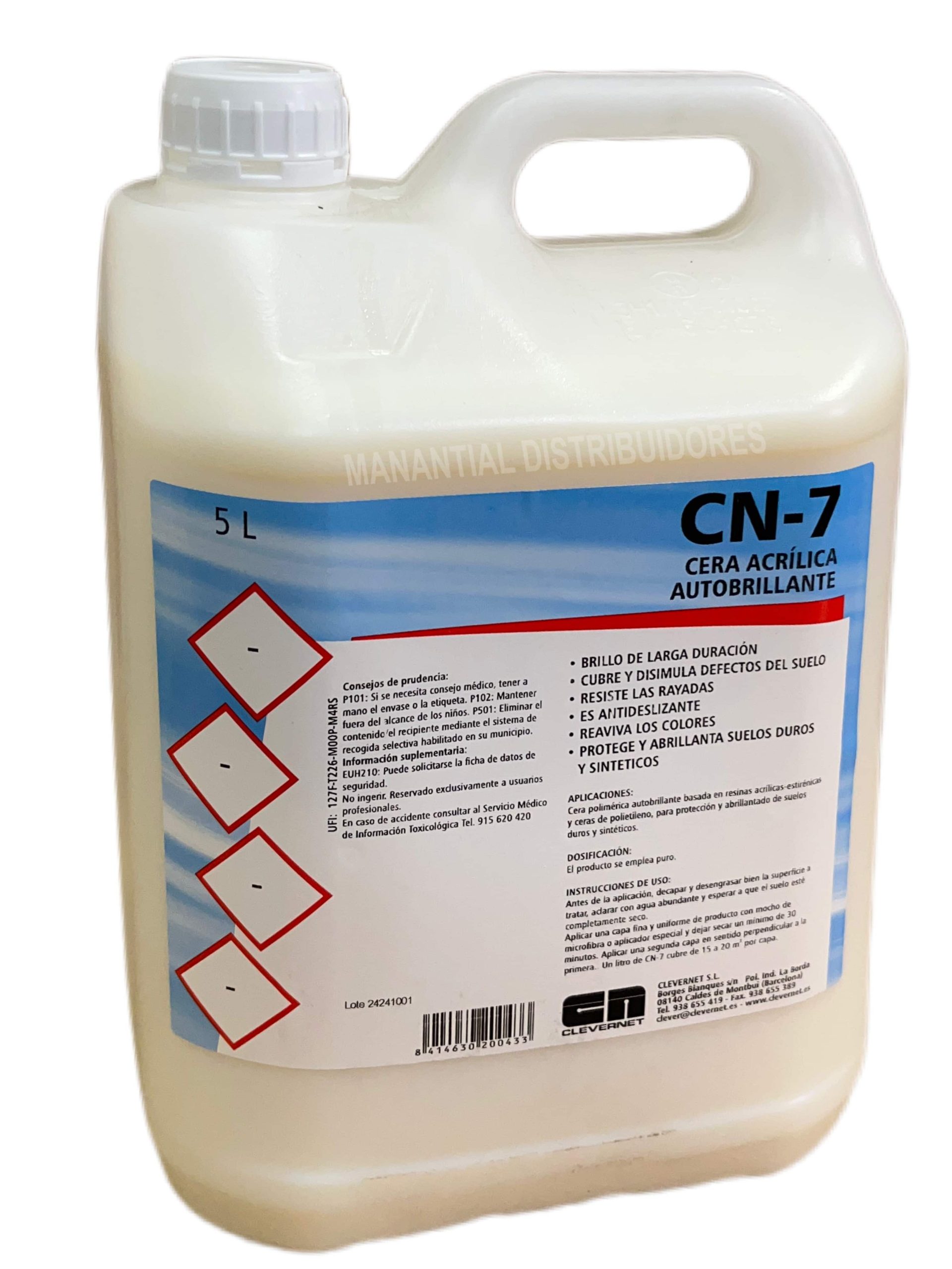 Cera autobrillante metalizada CN-7 Clevernet 5 litros