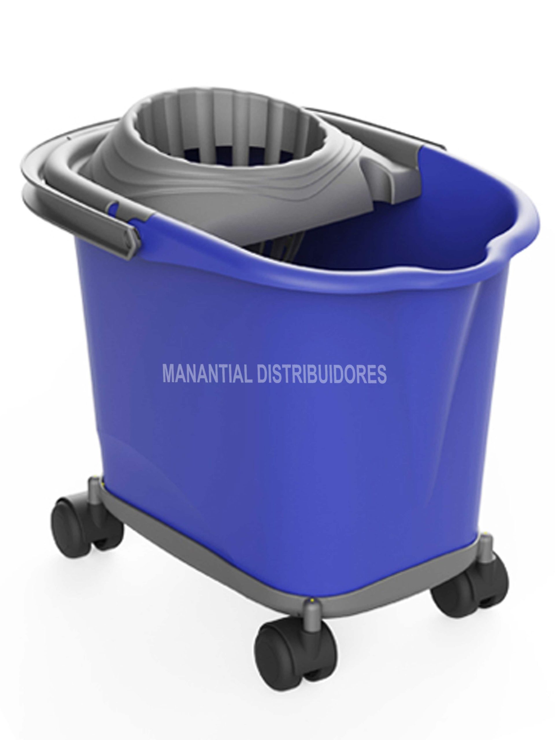 Cubo Rectangular Kent con escurridor y soporte con ruedas.