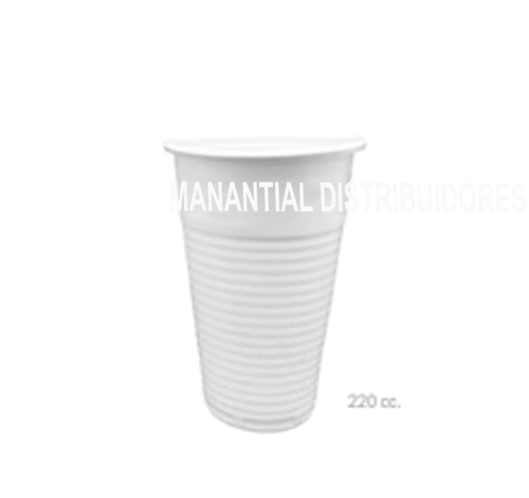 Caja 3.000 UNI. Vaso Blanco Plástico 220 C.C.