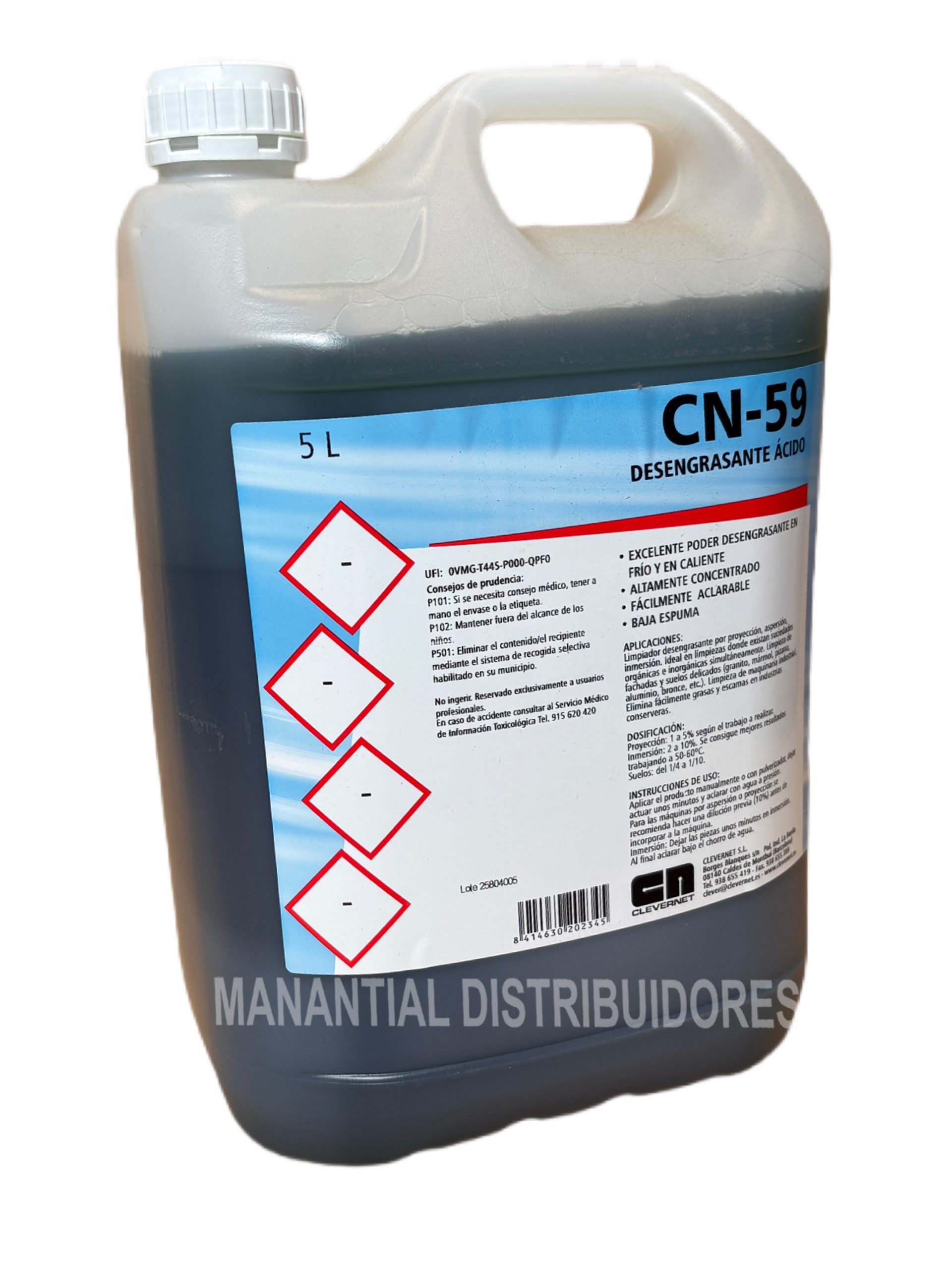Desengrasante Ácido CN-59 Clevernet 5 litros