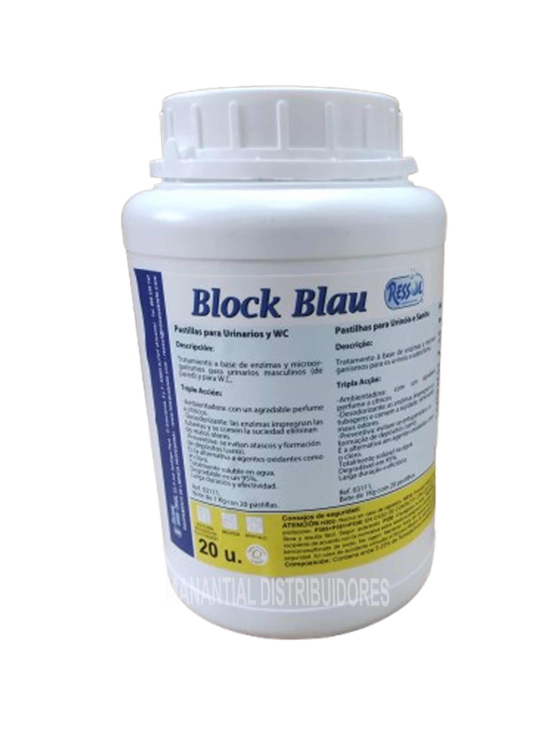 Bote 20 pastillas urinarios W.C. Block Blau