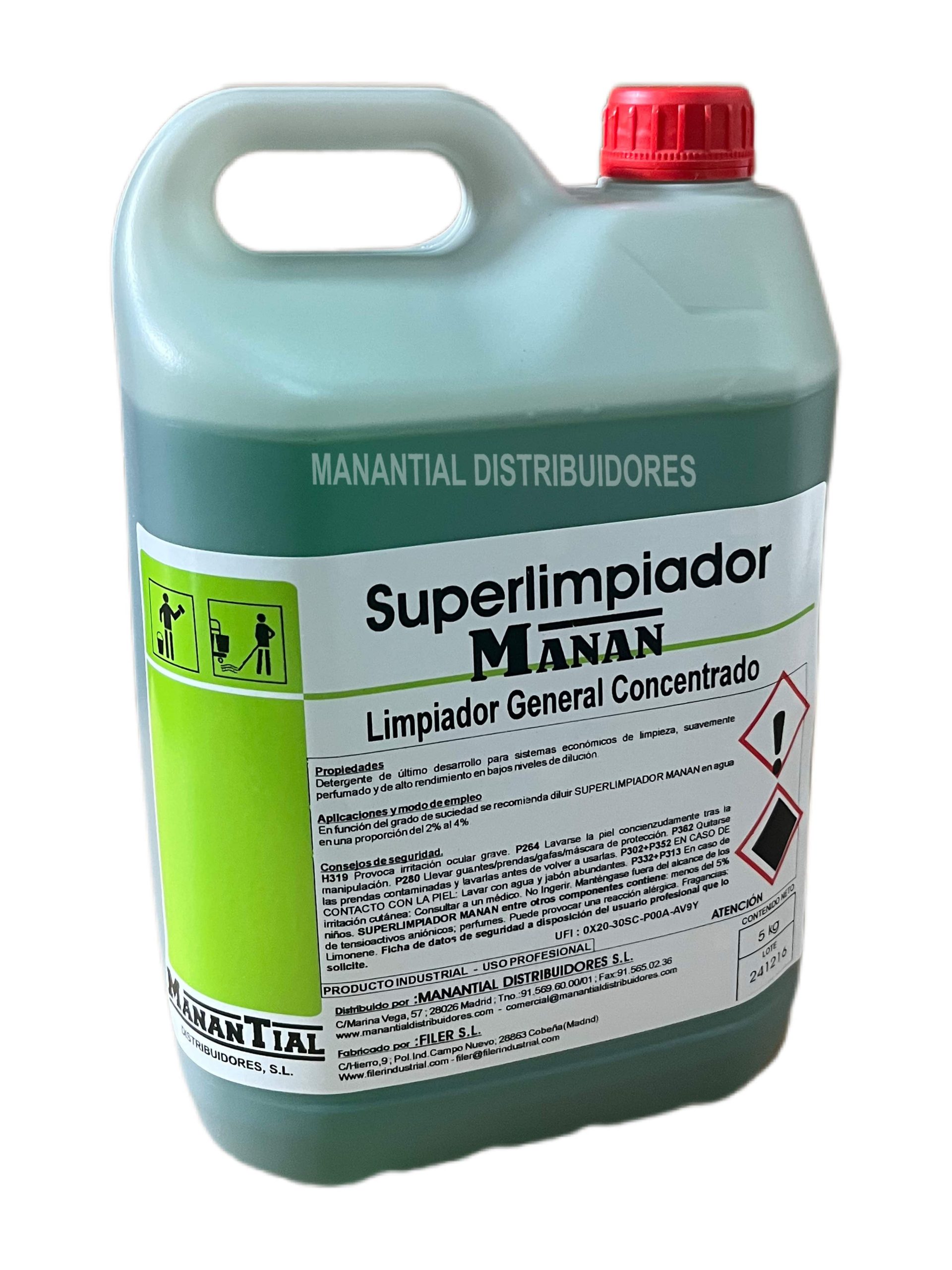 Fregasuelos Super Limpiador Manan 5 litros