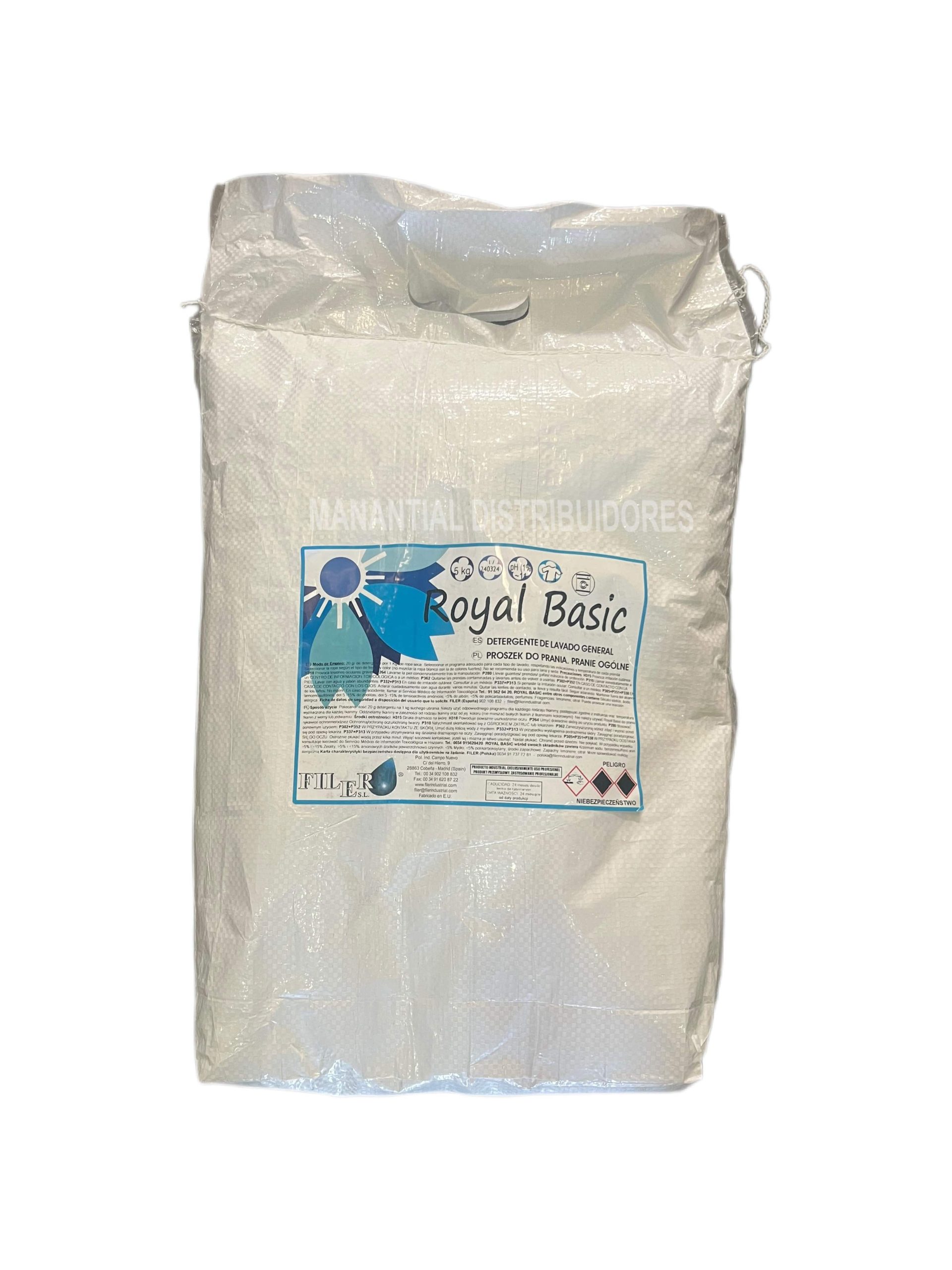 Saco 5 kg. Detergente en polvo Royal Basic Multiusos