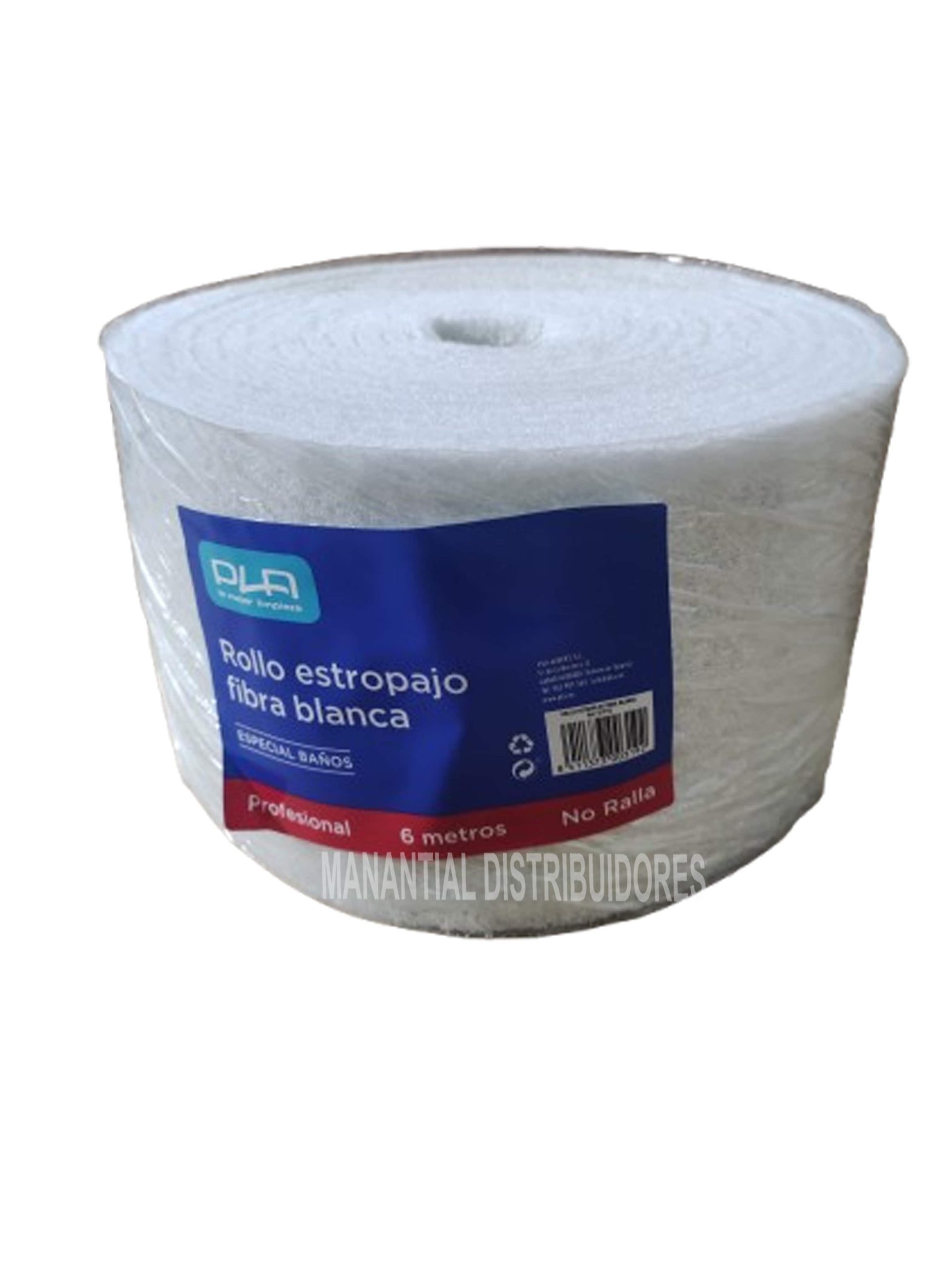 Rollo estropajo fibra blanca de 6 metros