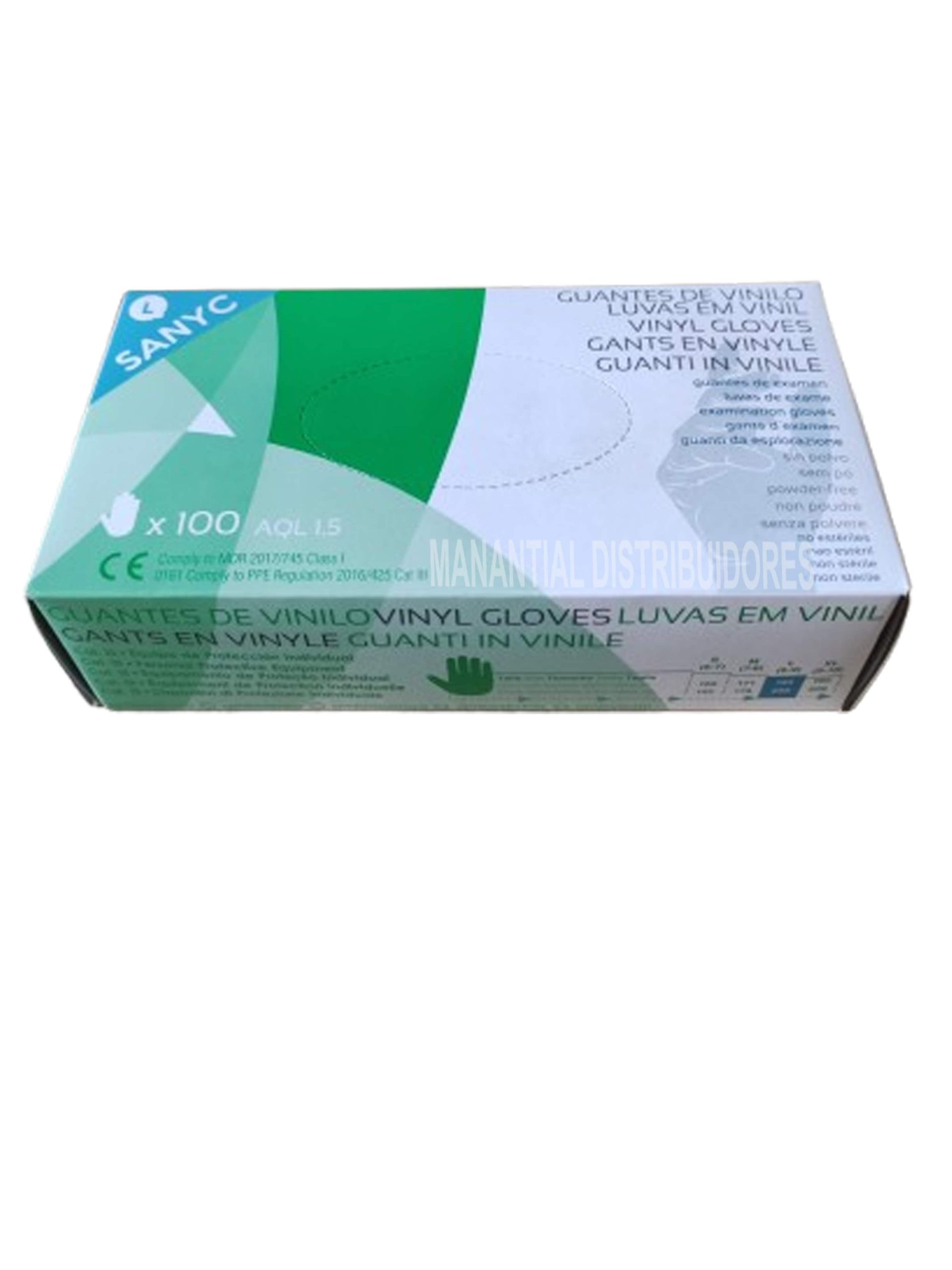 Guantes de Vinilo sin polvo 100 unidades