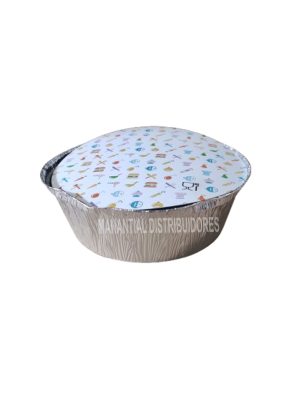 Envases alumino con tapa para Pollo. Paquete de 100 unidades.