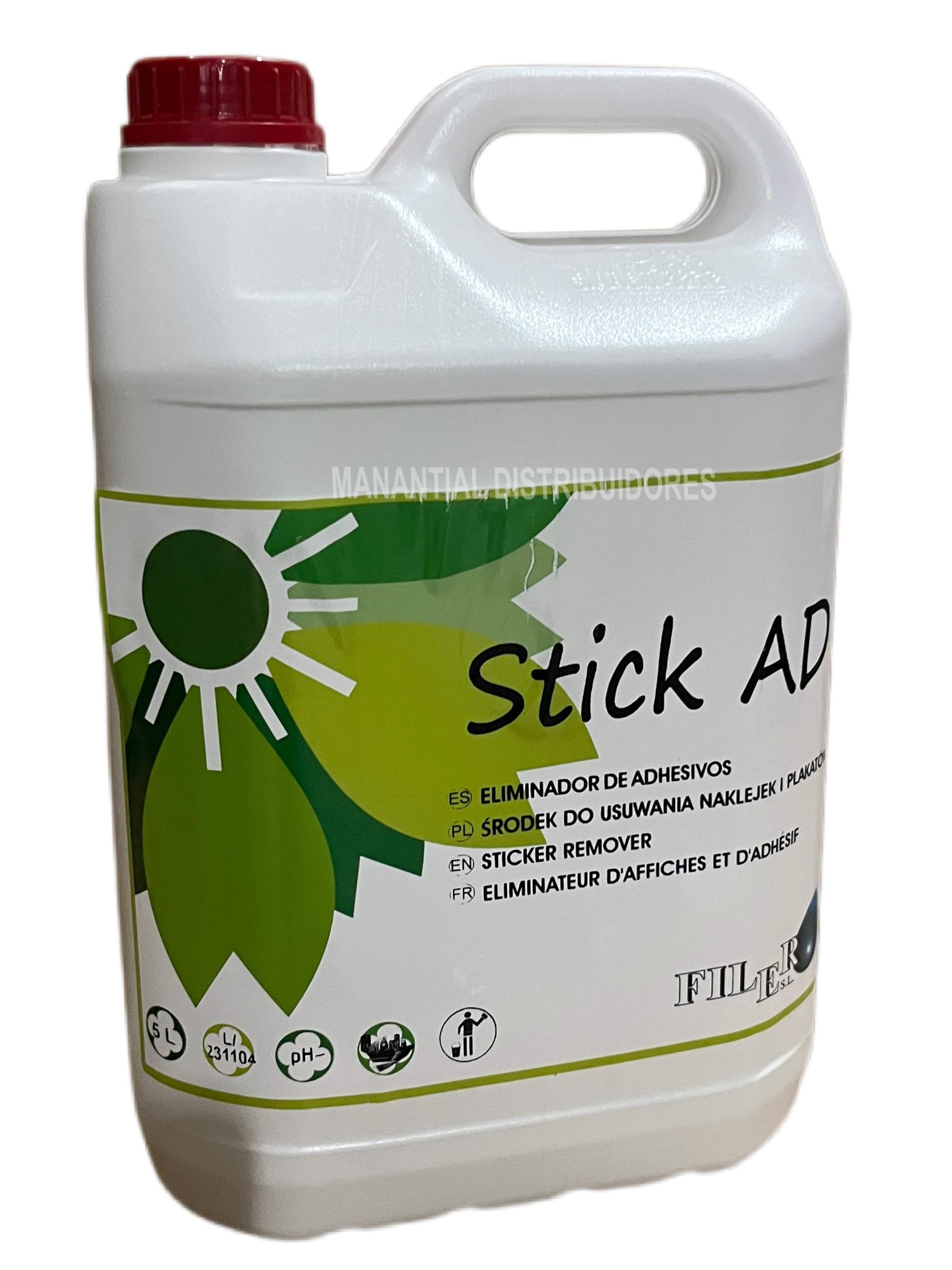 Quita Adhesivos Stick Ad Filer garrafa 5 litros