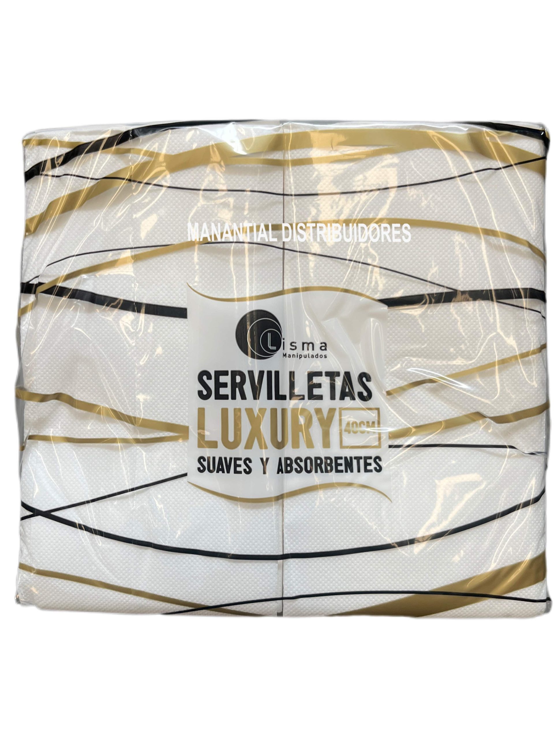 Servilletas 40x40 cm Blanca de 2 hojas. Pliegue 1/8