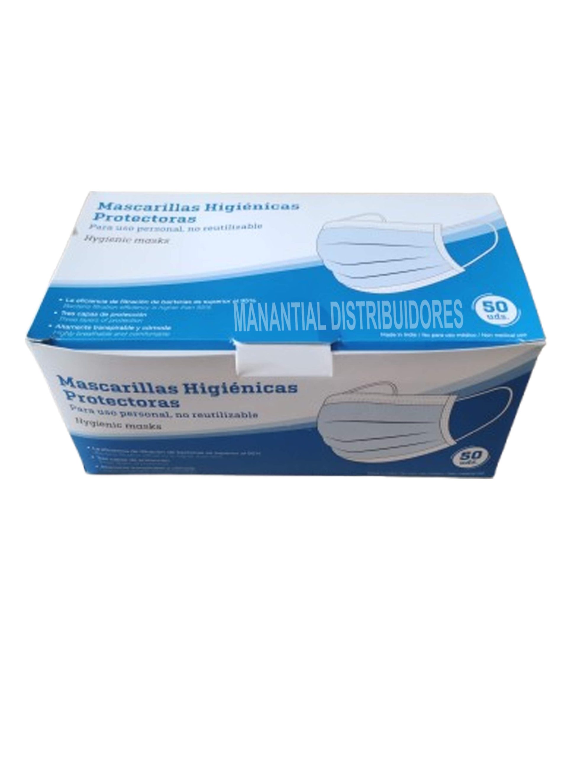 Caja 50 Uni. Mascarillas Higiénicas 3 Capas
